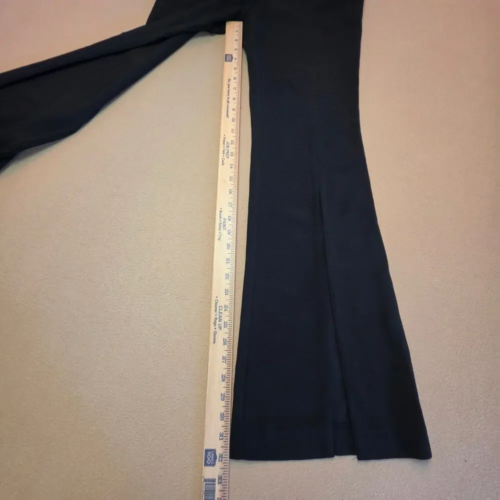 ALC A.L.C. Capen Split Hem Flare Leg Pants Black Sz 4 Italian Crepe 2PANT00096